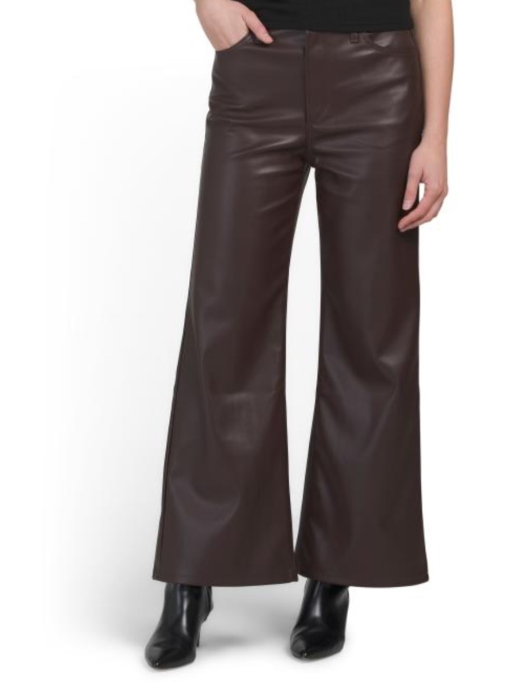 NWT JOES faux leather wide leg ankle  woman pants Size US 34